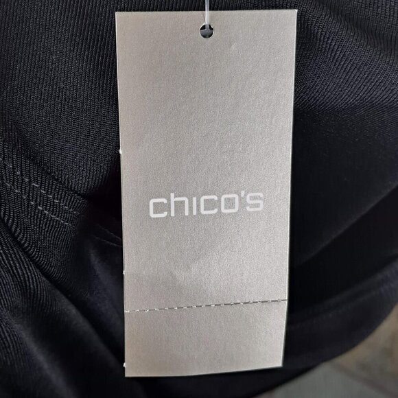 Traveler's by Chico's Size 3 (US L) Black Sleeveless Tunic Top Side Vents NWT - Picture 9 of 12